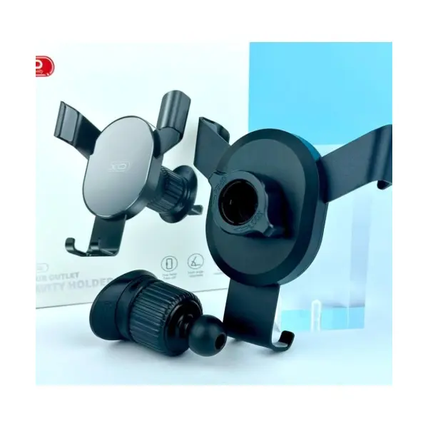 MR4_140352 Автотримач xo c126 mirror face gravity air outlet latch bracket срібно-чорний 