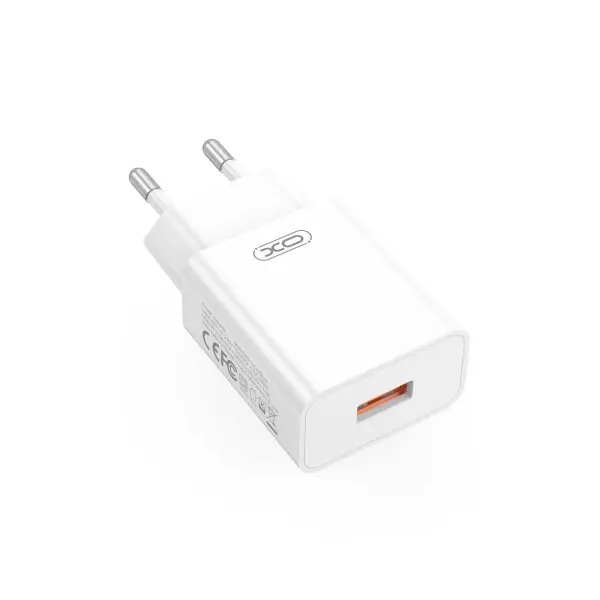 МЕРЕЖЕВИЙ ЗАРЯДНИЙ ПРИСТРІЙ XO L127 USB-A QC18W FAST CHARGING CHARGER WITH LIGHTNING CABLE, БІЛИЙ