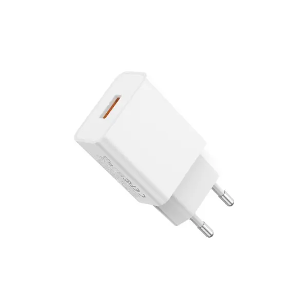 МЕРЕЖЕВИЙ ЗАРЯДНИЙ ПРИСТРІЙ XO L127 USB-A QC18W FAST CHARGING CHARGER WITH LIGHTNING CABLE, БІЛИЙ