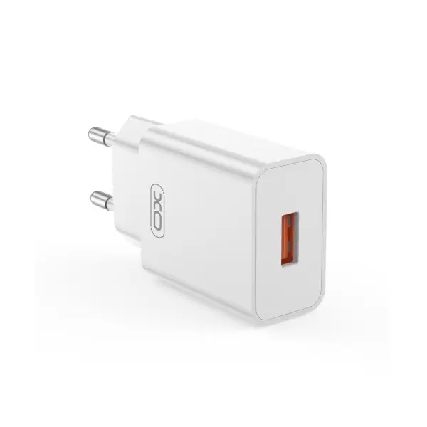 МЕРЕЖЕВИЙ ЗАРЯДНИЙ ПРИСТРІЙ XO L127 USB-A QC18W FAST CHARGING CHARGER WITH LIGHTNING CABLE, БІЛИЙ