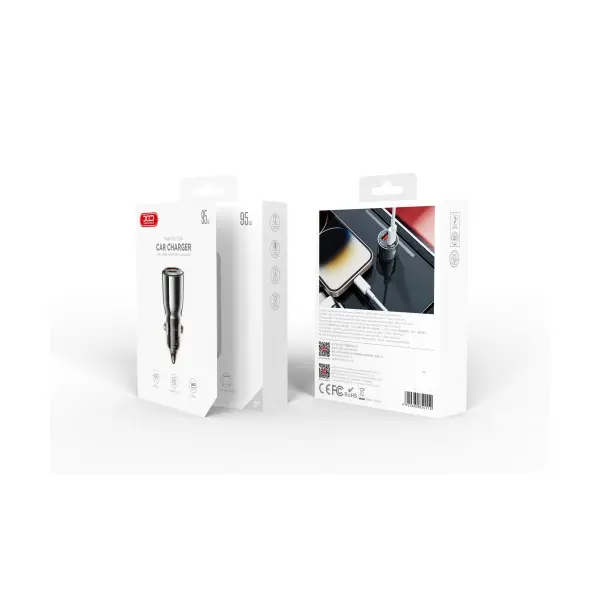 АВТОМОБІЛЬНИЙ ЗАРЯДНИЙ ПРИСТРІЙ XO CC58 CAR CHARGING USB-A, TYPE-C 95W, ЧОРНИЙ