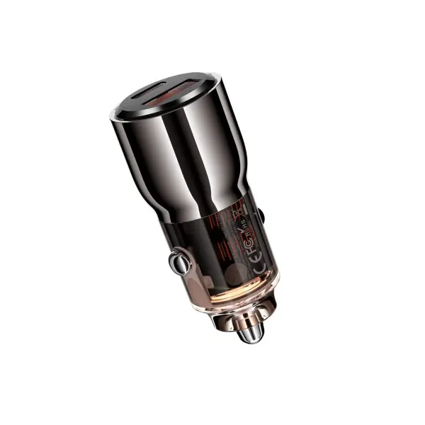 MR4_140369 Автомобільний зарядний пристрій xo cc58 car charging usb-a, type-c 95w, чорний 