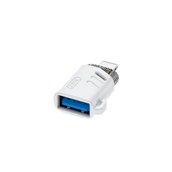 MR4_140372 Адаптер otg xo nb256a usb-a female to lightning (with lanyard), білий 