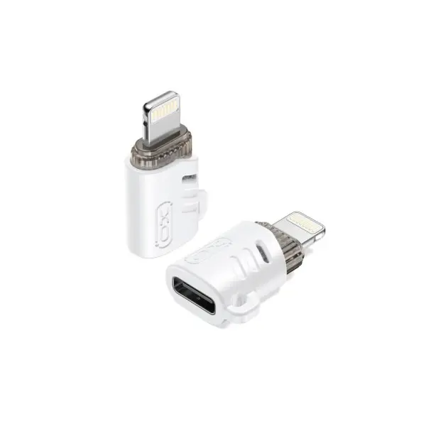 MR4_140375 Адаптер otg xo nb256e type-c female to apple male adapter (with lanyard), білий 