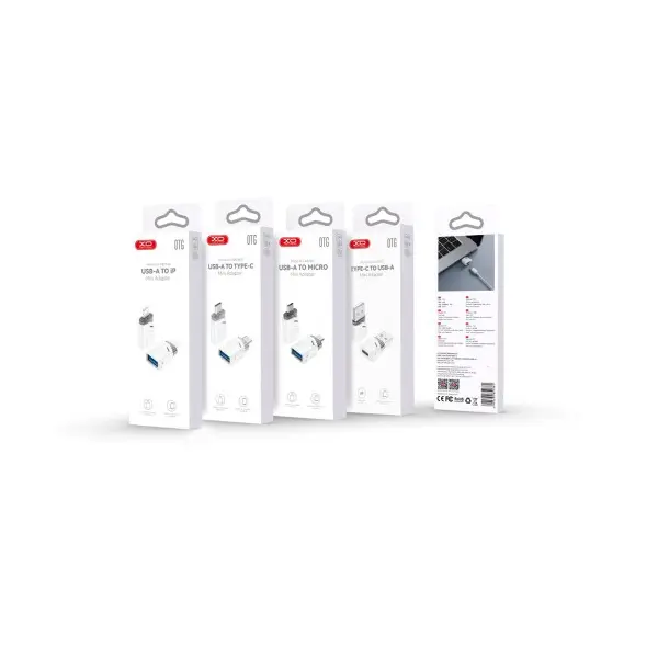 АДАПТЕР OTG XO NB256G MICRO FEMALE TO TYPE-C MALE CONNECTOR (WITH LANYARD), БІЛИЙ