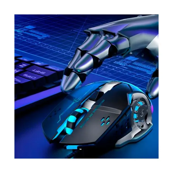 КОМПЮТЕРНА МИШКА XO M10 GAMING MECHANICAL 6-BUTTON LIGHT EMITTING WIRED MOUSE, ЧОРНИЙ