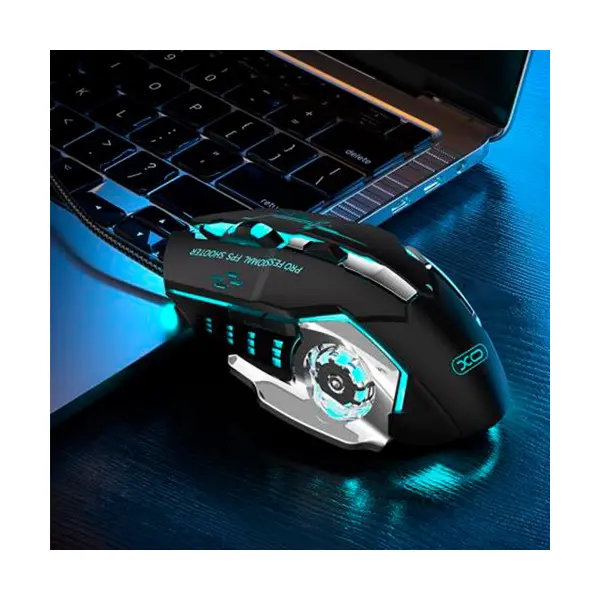 КОМПЮТЕРНА МИШКА XO M10 GAMING MECHANICAL 6-BUTTON LIGHT EMITTING WIRED MOUSE, ЧОРНИЙ