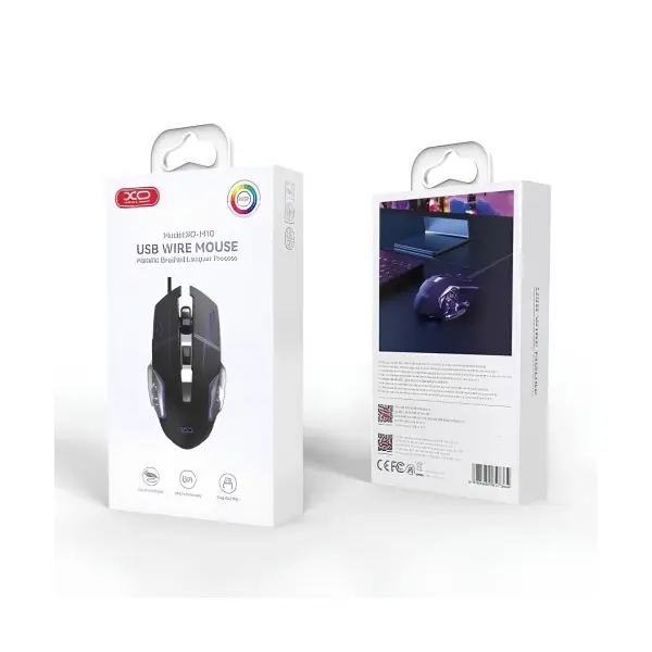 КОМПЮТЕРНА МИШКА XO M10 GAMING MECHANICAL 6-BUTTON LIGHT EMITTING WIRED MOUSE, ЧОРНИЙ