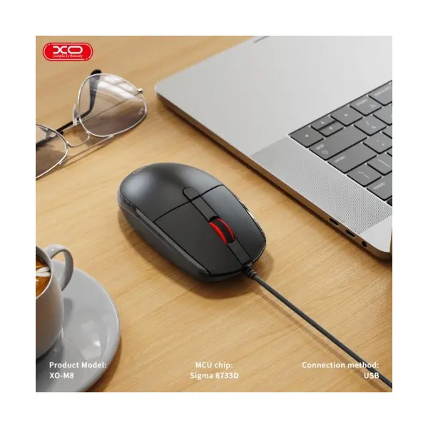 КОМПЮТЕРНА МИШКА XO M8 YUNXIAO WIRED MOUSE, ЧОРНИЙ