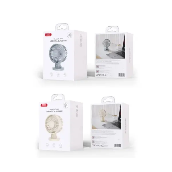 ВЕНТИЛЯТОР XO MF82 DESKTOP USB DUAL BLADE FAN BEIGE
