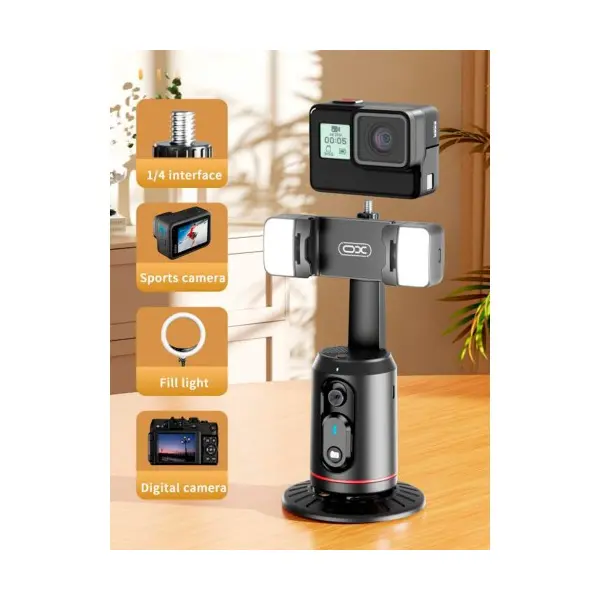 MR4_140400 Монопод xo ss16 facial tracking automatic ai bluetooth tracking selfie stick, чорний 