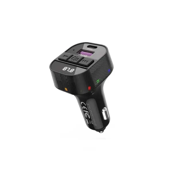 FM МОДУЛЯТОР XO BCC17 SMART BLUETOOTH MP3 A+C DUAL PORT PD30W, ЧОРНИЙ