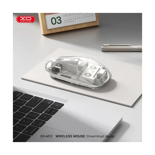 КОМПЮТЕРНА МИШКА XO M12 BLUETOOTH WIRELESS TRANSPARENT MOUSE, БІЛИЙ