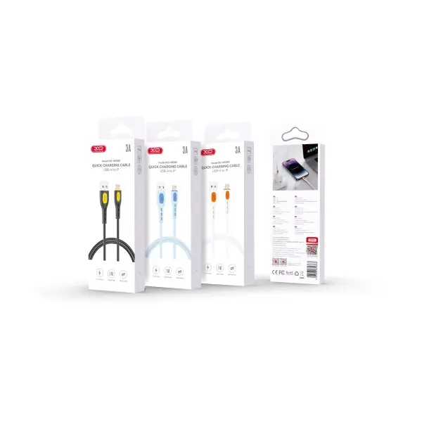 MR4_140406 Кабель xo nb280 jian yan series lightning data cable 1m 3a, білий 