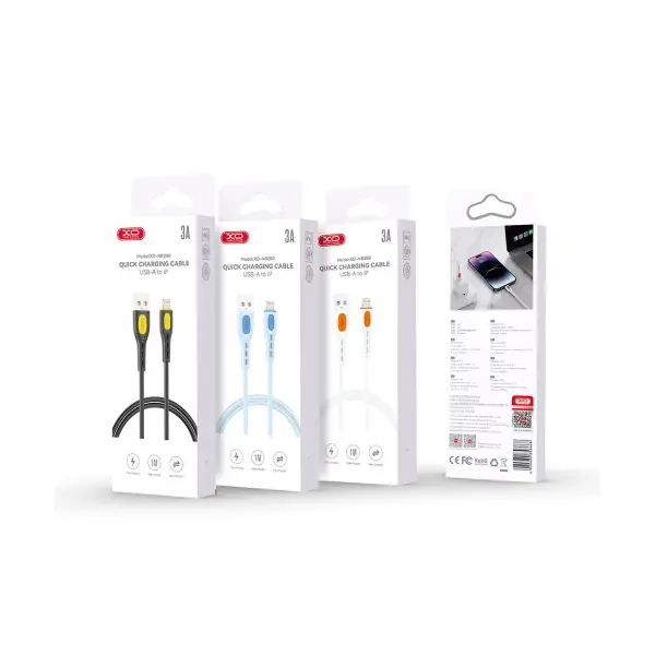 MR4_140407 Кабель xo nb280 jian yan series lightning data cable 1m 3a, чорний 