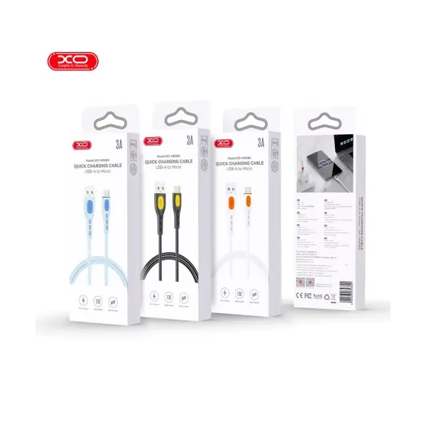 КАБЕЛЬ XO NB280 JIAN YAN SERIES MICRO DATA CABLE 1M 3A, СИНІЙ