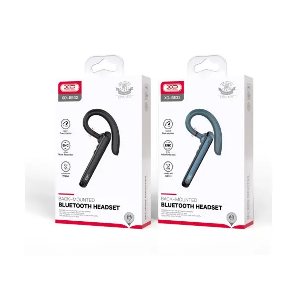 БЛЮТУЗ ГАРНІТУРА XO BE32 BUSINESS BLUETOOTH HEADSET ENC NOISE ЧЕРВОНИЙUCTION, ЧОРНИЙ