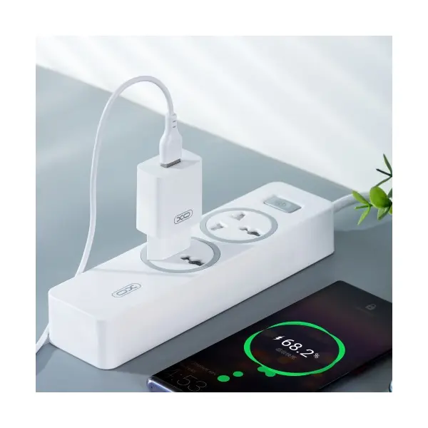 МЕРЕЖЕВИЙ ЗАРЯДНИЙ ПРИСТРІЙ XO L99 (EU) 2.4A HOME CHARGER WITH MICRO CABLE, БІЛИЙ
