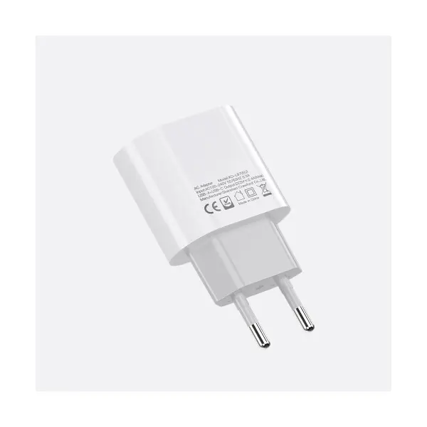 МЕРЕЖЕВИЙ ЗАРЯДНИЙ ПРИСТРІЙ XO L97 A+C DUAL PORT HOME CHARGER WITH MICRO CABLE, БІЛИЙ