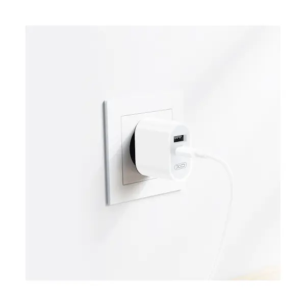 МЕРЕЖЕВИЙ ЗАРЯДНИЙ ПРИСТРІЙ XO L97 A+C DUAL PORT HOME CHARGER WITH MICRO CABLE, БІЛИЙ