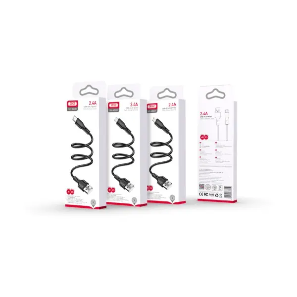 КАБЕЛЬ XO NB230 3A ROCK SERIES TYPE-C DATA CABLE, ЧОРНИЙ