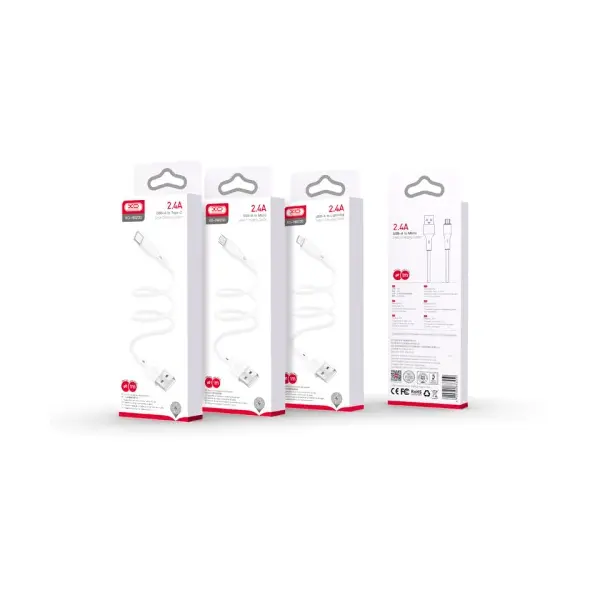 КАБЕЛЬ XO NB230 3A ROCK SERIES TYPE-C DATA CABLE, БІЛИЙ