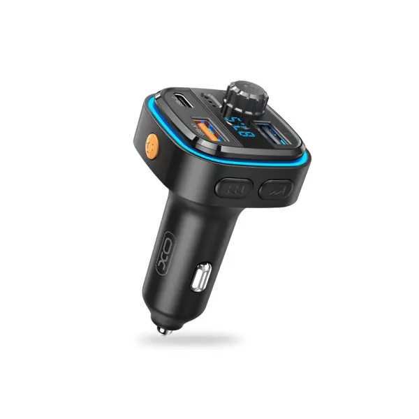 MR4_140338 Fm модулятор xo bcc08 mp3, 5v, 3.1a car charger with ambient light, чорний 
