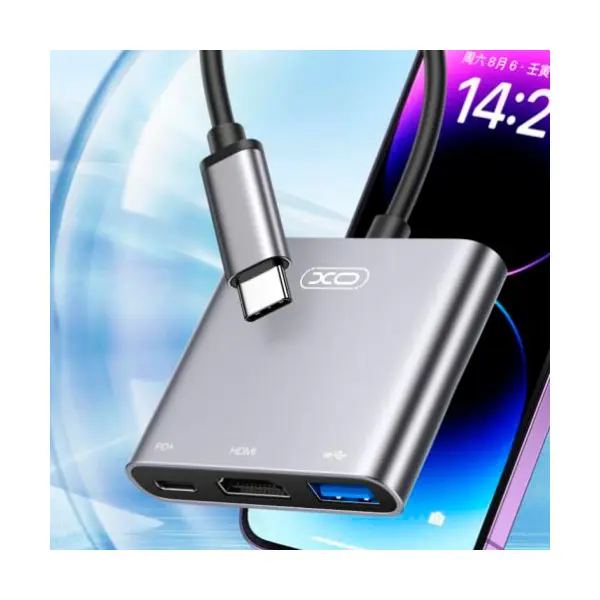 ХАБ HUB XO HUB011 3IN1 TYPE-C MULTIFUNCTIONAL DOCKING STATION МАТОВА