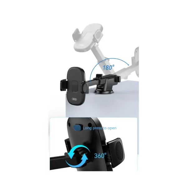 АВТОТРИМАЧ XO C121 INSTRUMENT PANEL LARGE SUCTION CUP BRACKET, ЧОРНИЙ