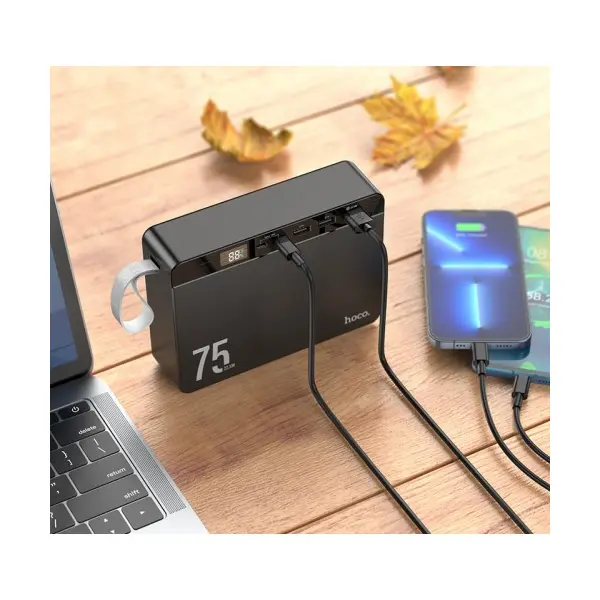 MR4_140491 Зовнішній акумулятор power bank hoco j94 overlord 22.5w fully compatible pd20w, qc, lcd 75 000mah, чорний 
