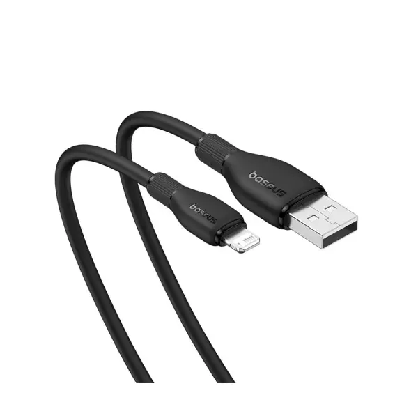 КАБЕЛЬ BASEUS PUDDING SERIES FAST CHARGING CABLE USB-A TO LIGHTNING 2.4A 1.2M, ЧОРНИЙ P10355700111-00