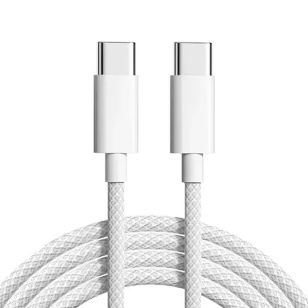 MR3_120807 Кабель pd usb type-c to type-c apple woven charge cable, 1m білий PRC