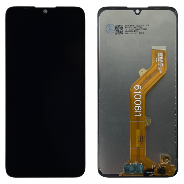 MR1_104288 Дисплей телефона для tecno pop 5 (bd2, bd3, bd2p, bd2d), в сборе с сенсором, черный (золотистый шлейф) PRC