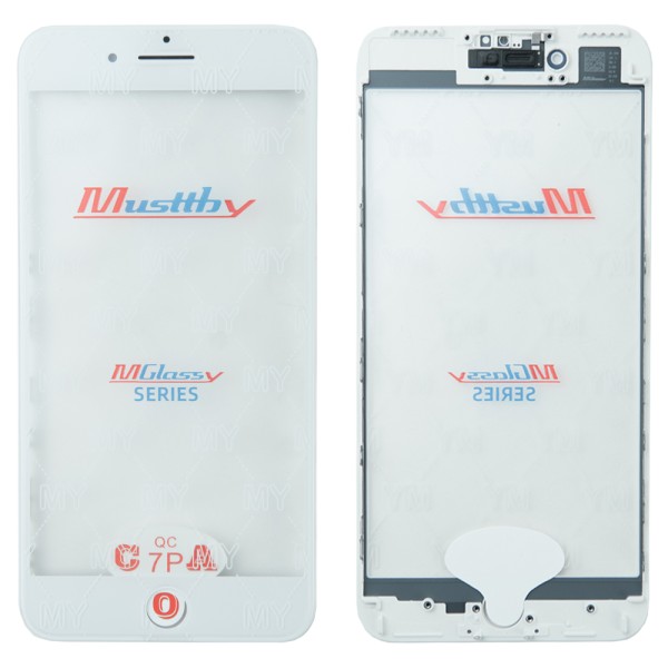 MR1_104561 Скло дисплея musttby для переклеювання iphone 7 plus з рамкою та oca білий MUSTTBY