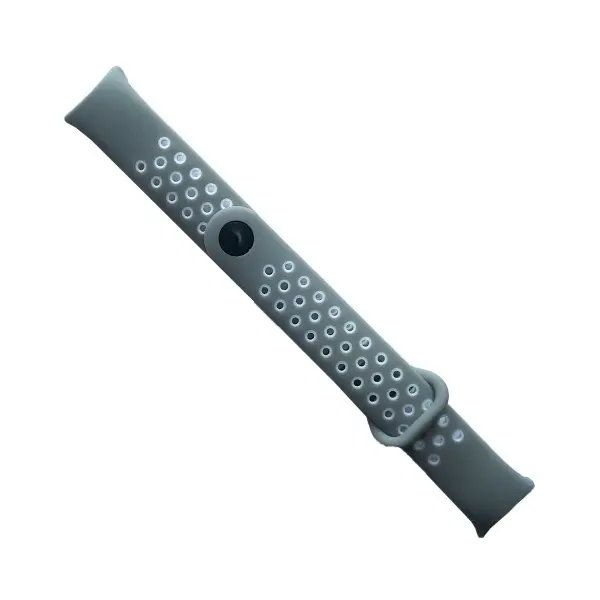 MR4_141288 Ремінець для xiaomi mi band 8, 9, 10 sport, сірий, білий 
