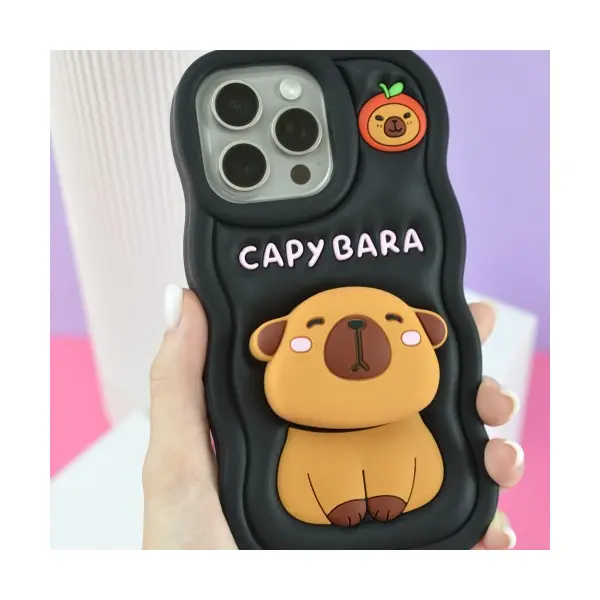 ЧОХОЛ CAPYBARA ДЛЯ IPHONE 13 PRO, 14 PRO, 15 PRO, ЧОРНИЙ