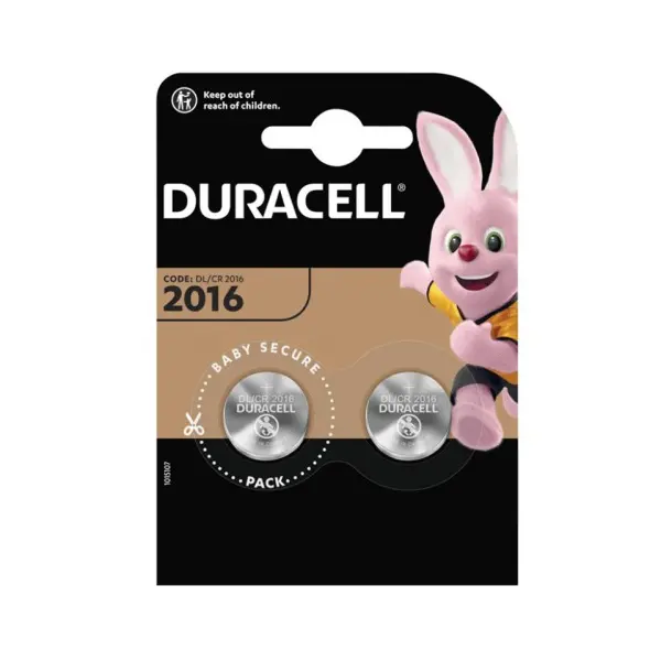 БАТАРЕЙКА DURACELL 2016 BLISTER 2 (2, 20, 200), (АРТ8718)