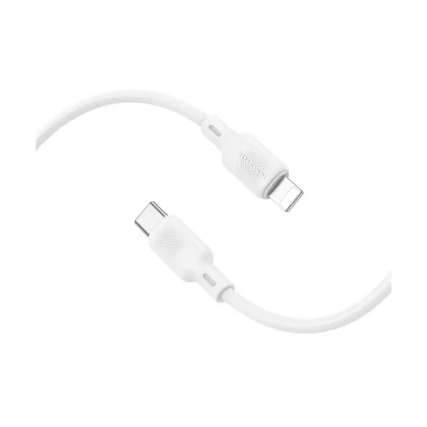 КАБЕЛЬ PD BOROFONE BX113 LENNY SILICONE TYPE-C TO LIGHTNING 27W, 1M, БІЛИЙ