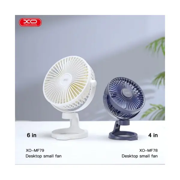 ВЕНТИЛЯТОР XO MF78 4-INCH DESKTOP, BRACKET ADJUSTABLE ANGLE FAN 1200MAH СИНІЙ