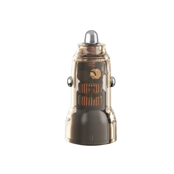MR4_141107 Автомобільний зарядний пристрій xo cc60 smart transparent car charger a30w+c30w, simultaneous 60w, чорний XO