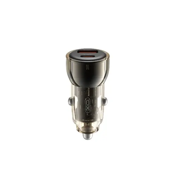 MR4_141107 Автомобільний зарядний пристрій xo cc60 smart transparent car charger a30w+c30w, simultaneous 60w, чорний 