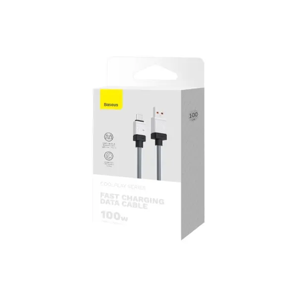 КАБЕЛЬ BASEUS COOLPLAY SERIES FAST CHARGING CABLE USB-A TO TYPE-C 100W 1M, ЧОРНИЙ CAKW000601