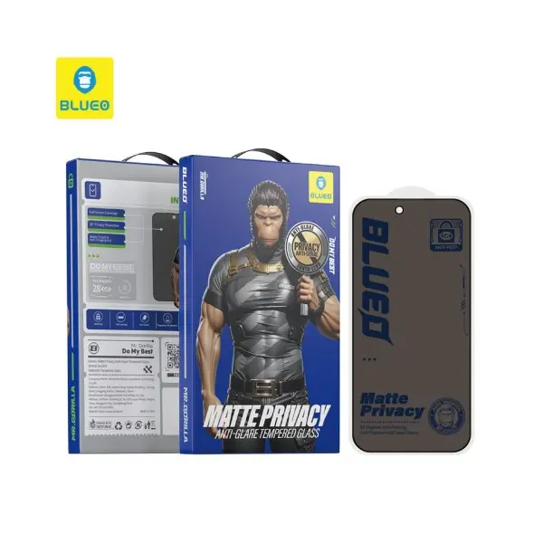 ЗАХИСНЕ СКЛО BLUEO FULL COVER ANTI-PEEP MATTE GLASS (PRIVASY) ДЛЯ IPHONE 15 PRO MAX, ЧОРНИЙ