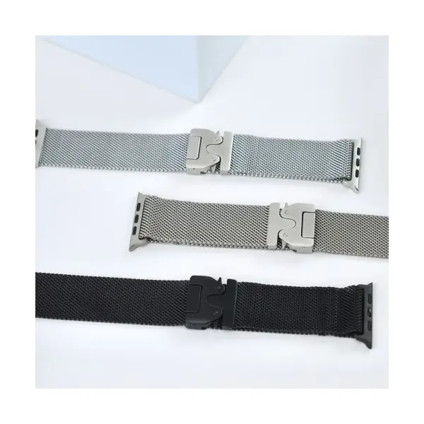РЕМІНЕЦЬ ДЛЯ APPLE WATCH NEW MILANESE LOOP CLAPS BOX 42, 44, 45, 46, 49, ЧОРНИЙ