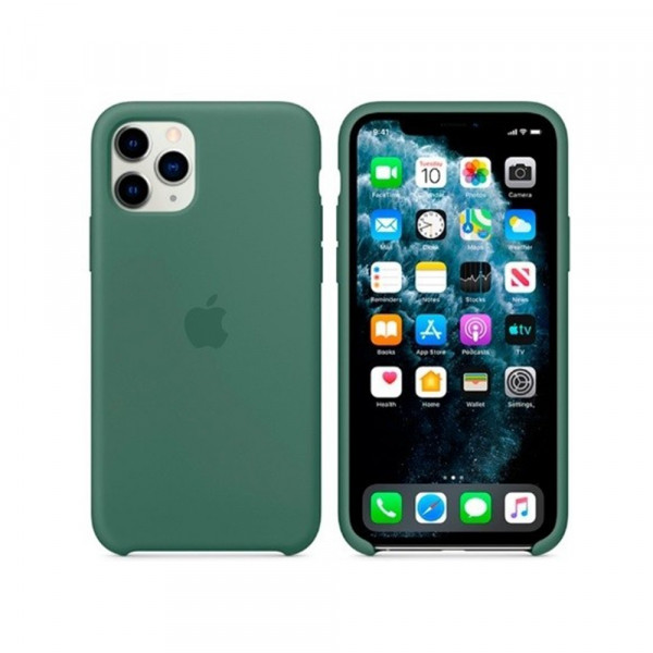 MR1_80884 Чохол silicone case для iphone 11 pro max pine зелений, or SILICONE CASE