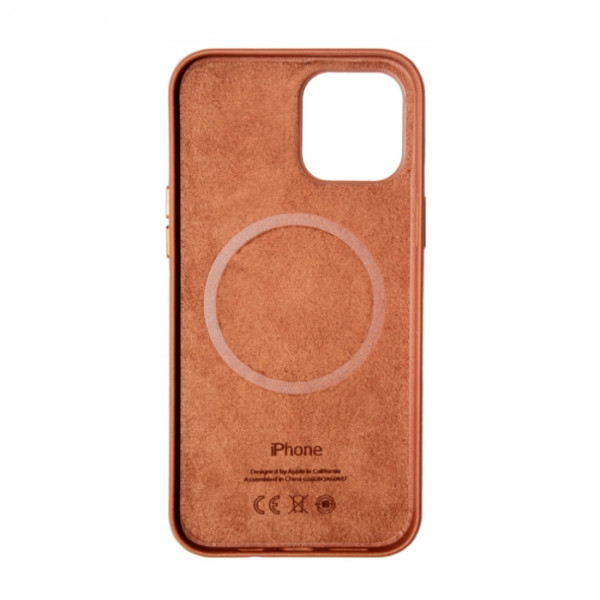 MR1_82518 Чохол leather case для iphone 12 pro max коричневий LEATHER