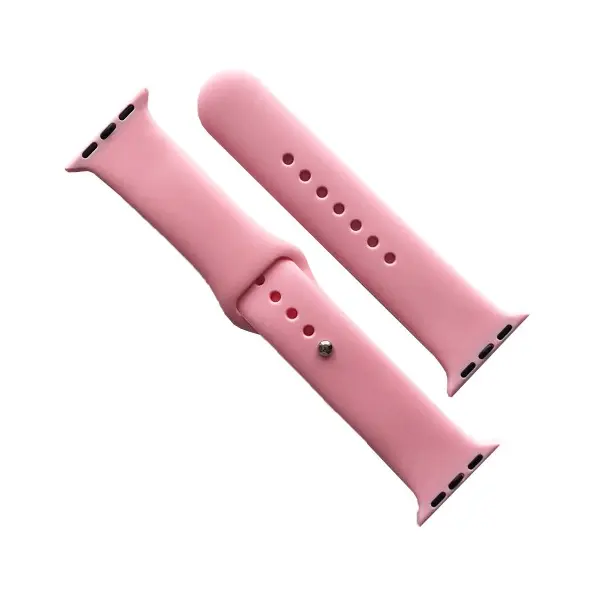 РЕМІНЕЦЬ ДЛЯ APPLE WATCH SILICONE 42, 44, 45, 46, 49 2IN1 (6) LILGHT РОЖЕВИЙ