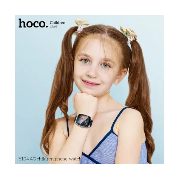 СМАРТ-ГОДИННИК ДИТЯЧИЙ HOCO Y104 4G CHILDREN PHONE-WATCH, ЧОРНИЙ