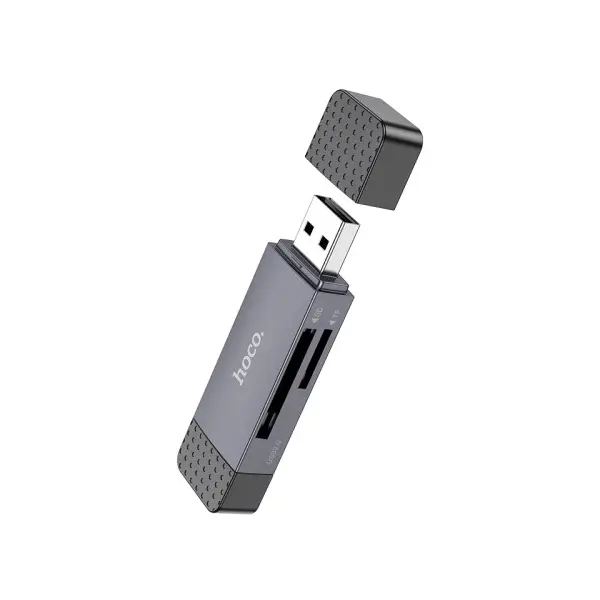 КАРТРИДЕР HOCO HB45 SPIRIT 2IN1 USB, TYPE-C 3.0 CARD READER, СІРИЙ