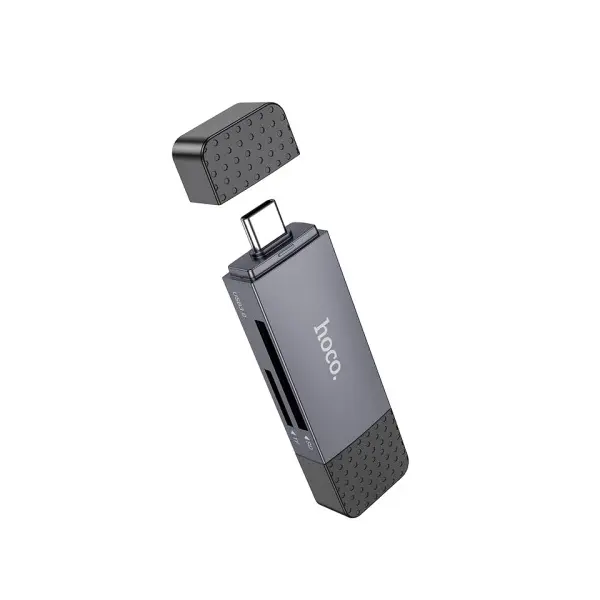 КАРТРИДЕР HOCO HB45 SPIRIT 2IN1 USB, TYPE-C 3.0 CARD READER, СІРИЙ
